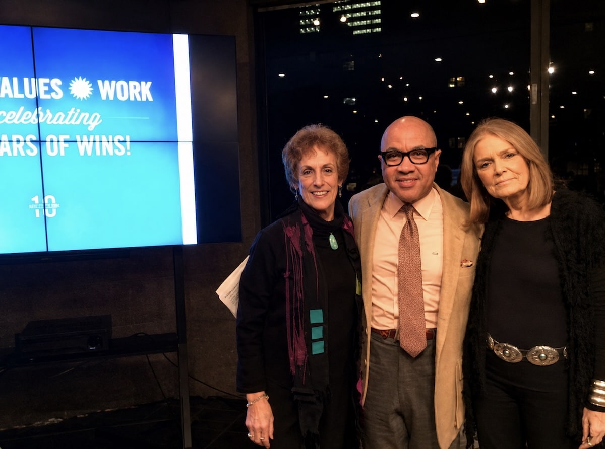 Ellen Bravo, Darren Walker, and Gloria Steinem at Family Values @ Work event